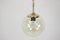 Mid-Century Clear Glass & Brass Pendant, 1970s, Image 2