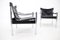 Sedia Safari in pelle nera e metallo cromato di Johanson Design, anni '70, set di 2, Immagine 11