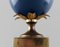 Table Lamp with Blue Orb and Brass Base, Le Dauphin, France 4