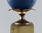 Lampada da tavolo con sfera blu e base in ottone, Le Dauphin, Francia, Immagine 5