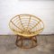 Großer runder Papasan Stuhl aus Bambus, 1970er 3