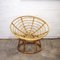 Large Round Bamboo Papasan Chair, 1970s 3