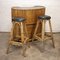 Mueble bar Tiki vintage de bambú con dos taburetes, años 60. Juego de 3, Imagen 1