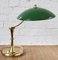 Italian Mid-Century Brass Desk Lamp with Green Shade, 1950s, Image 6