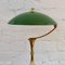 Italian Mid-Century Brass Desk Lamp with Green Shade, 1950s, Image 5