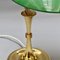 Italian Mid-Century Brass Desk Lamp with Green Shade, 1950s, Image 9