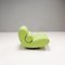 Lime Green Leather Virgule Swivel Lounge Chair by Hans Hopfer for Roche Bobois 4