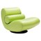 Lime Green Leather Virgule Swivel Lounge Chair by Hans Hopfer for Roche Bobois 1