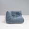 Togo Modulares Sofa in Babyblauem Bouclé von Michel Ducaroy für Ligne Roset, 3er Set 6