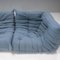 Togo Modular Sofa in Baby Blue Bouclé by Michel Ducaroy for Ligne Roset, Set of 3 11