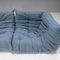 Togo Modulares Sofa in Babyblauem Bouclé von Michel Ducaroy für Ligne Roset, 3er Set 11