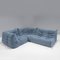 Togo Modular Sofa in Baby Blue Bouclé by Michel Ducaroy for Ligne Roset, Set of 3 5