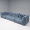 Togo Modular Sofa in Baby Blue Bouclé by Michel Ducaroy for Ligne Roset, Set of 3 2