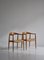 Fauteuil JH-501 en Chêne et Rotin par Hans J. Wegner, Set de 2 3