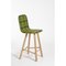 Tria Stools, High Back, Upholstered Nord Wool, Green by Colé Italia, Set of 4 3
