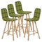 Tria Stools, High Back, Upholstered Nord Wool, Green by Colé Italia, Set of 4, Image 1