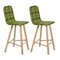 Tria Stools, High Back, Upholstered Nord Wool, Green by Colé Italia, Set of 4 6