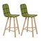 Tria Stools, High Back, Upholstered Nord Wool, Green by Colé Italia, Set of 4, Image 6