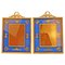 Gilt Bronze and Blue Fabric Photo Frames, Set of 2 1