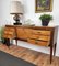 Italian Art Deco Burl Wood and Mirror Mosaic Credenza, 1950s 4