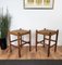 Mid-Century Italian Carved Wood and Cord Stools, 1960s, Set of 2 2