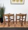 Mid-Century Italian Carved Wood and Cord Stools, 1960s, Set of 2, Image 2