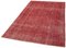 Roter Überfärbter Vintage Teppich 3