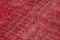 Roter Überfärbter Vintage Teppich 5