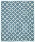 Moderner blauer Kelim Teppich 1