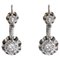 Boucles d'Oreilles en Or Blanc et Diamant 18 Carats, 1950s 1