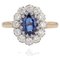 18 Karat Modern Sapphire Yellow Gold Pompadour Diamond Ring 1