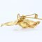 18 Karat Pearl Yellow Mat Gold Lily Brooch, 1960s, Image 8