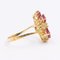 18k Yellow Gold Ring with Teardrop Rubies 1.5ctw and Diamonds 0.10ctw, 1970s, Image 3