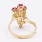 18k Yellow Gold Ring with Teardrop Rubies 1.5ctw and Diamonds 0.10ctw, 1970s 4