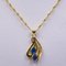 14k Gold Necklace with Pendant with Sapphires and Diamonds, 1970s 2