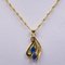 14k Gold Necklace with Pendant with Sapphires and Diamonds, 1970s, Image 2