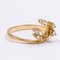 18 Karat Gelbgold Ring mit 5 Diamanten 0,20 ct, 1970er 2