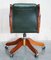 Slim Green Leather Custom Made Chesterfield Buttoned Captains Directors Armchair 12