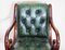Slim Green Leather Custom Made Chesterfield Buttoned Captains Directors Armchair, Image 3