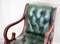 Slim Green Leather Custom Made Chesterfield Buttoned Captains Directors Armchair 4