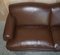 Large Contemporary Solid Brown Sofa with Brass Castors in the Style of Howard & Sons 5