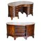 Antique Victorian Back Leather Top Kidney Desk Bookcase, Image 2