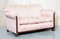 Victorian Pink Silk Upholstery Sofa & Armchair Suite with Hand Carved Goat Hoof Feet, Set of 3 15