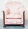 Victorian Pink Silk Upholstery Sofa & Armchair Suite with Hand Carved Goat Hoof Feet, Set of 3 13