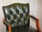 Fauteuil de Direction Chesterfield Vintage en Cuir Vert 4