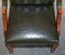 Fauteuil de Direction Chesterfield Vintage en Cuir Vert 6