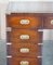 Brown Leather Hand Dyed Military Campaign Partners Pedestal Desk 4