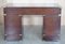 Brown Leather Hand Dyed Military Campaign Partners Pedestal Desk 14