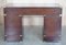 Brown Leather Hand Dyed Military Campaign Partners Pedestal Desk, Image 14