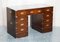 Brown Leather Hand Dyed Military Campaign Partners Pedestal Desk 1